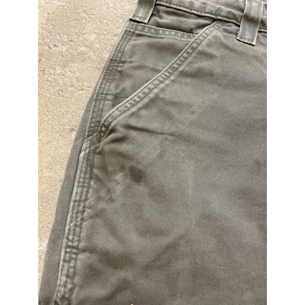 Carhartt Pants Mens 31x32 Gray Relaxed Fit Canvas Carpenter Work B324‎ DFE